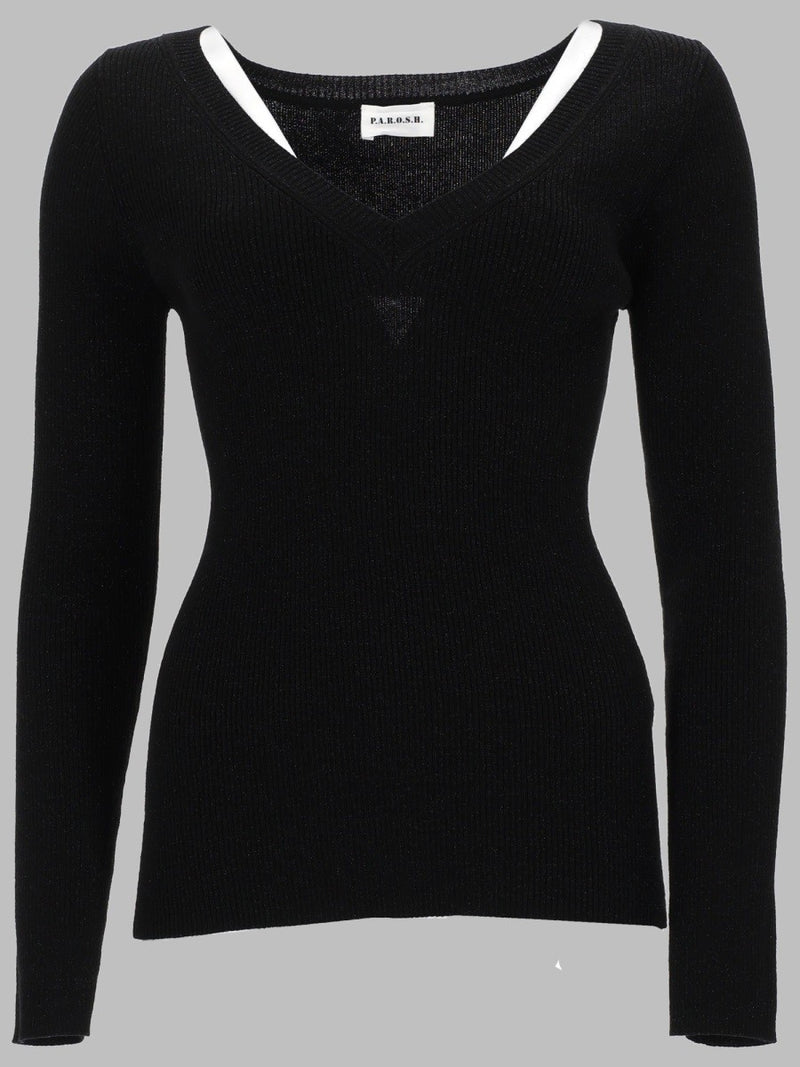 MAGLIA IN LANA CON SCOLLO A V