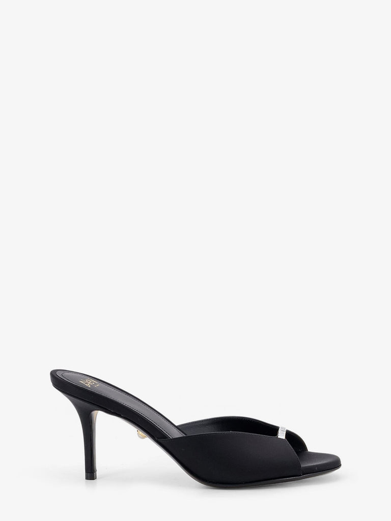 Luana satin sandals with rhinestone detail on the front