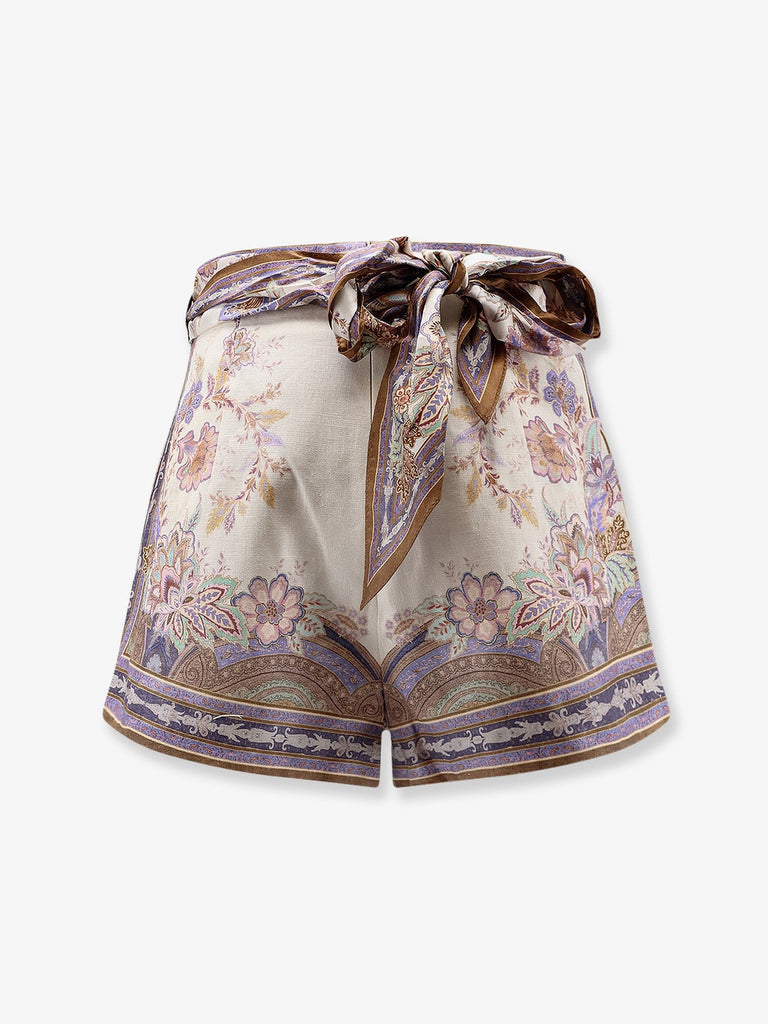 Luna Scarf linen shorts
