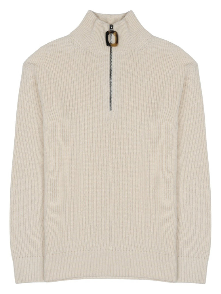 MAGLIA IN LANA E COTONE CON ZIP
