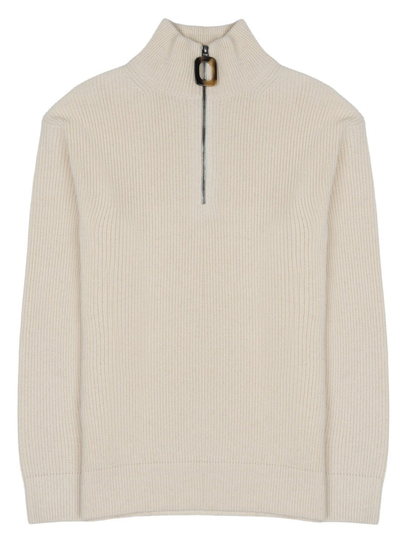 MAGLIA IN LANA E COTONE CON ZIP