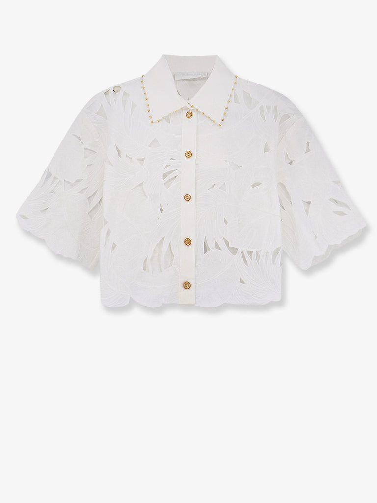 Mahon cotton shirt with all-over embroidery