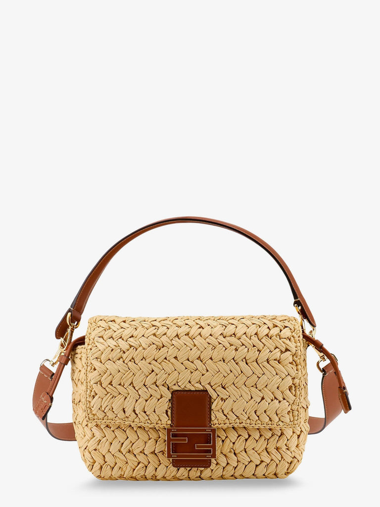 Mamma Baguette Medium raffia crossbody bag
