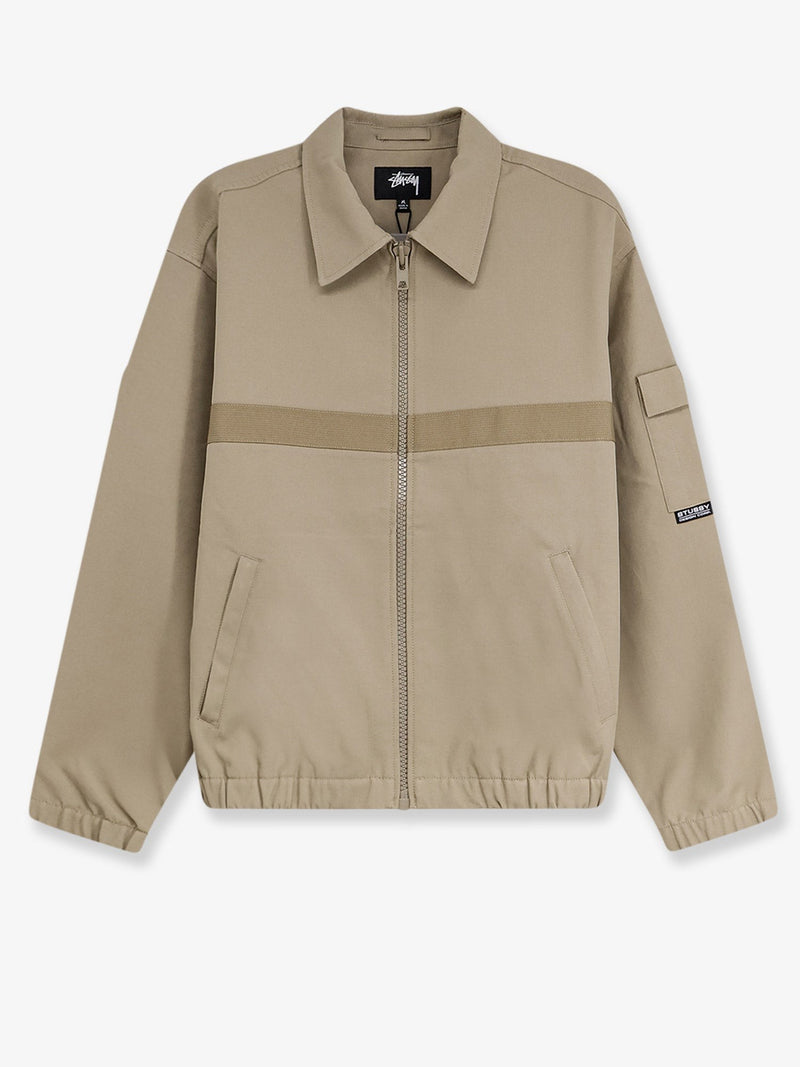 Mechanic jacket with grosgrain band