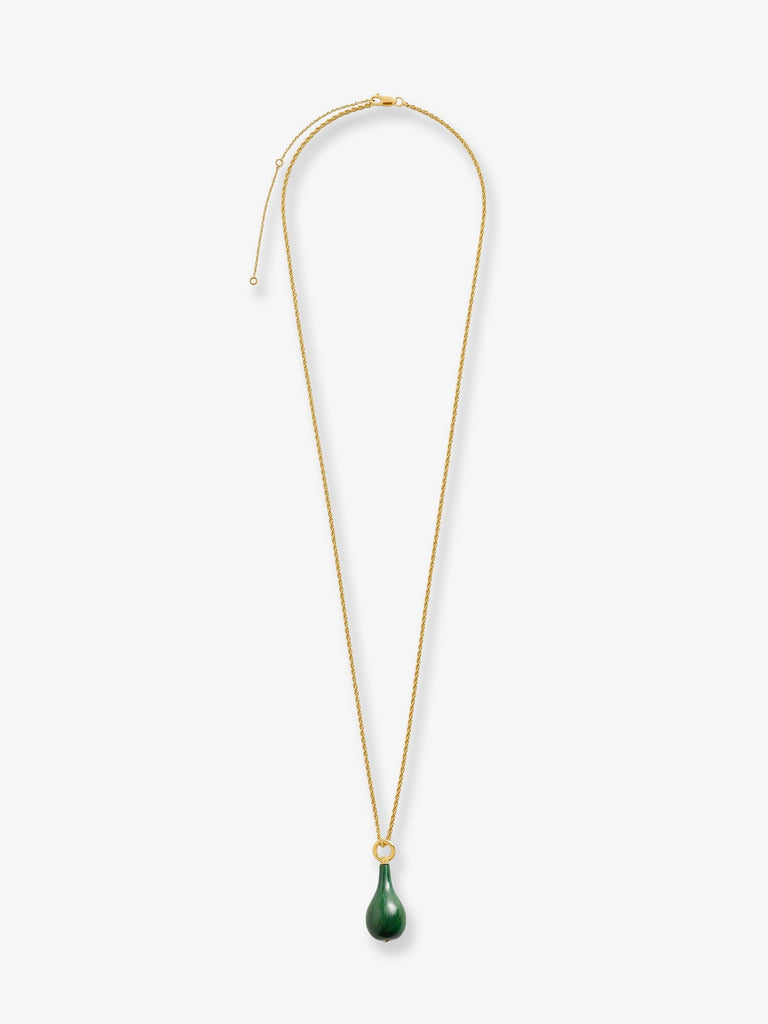 Medium jade drop necklace