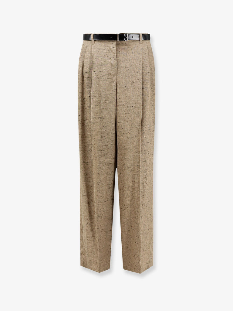 Mélange trousers with belt