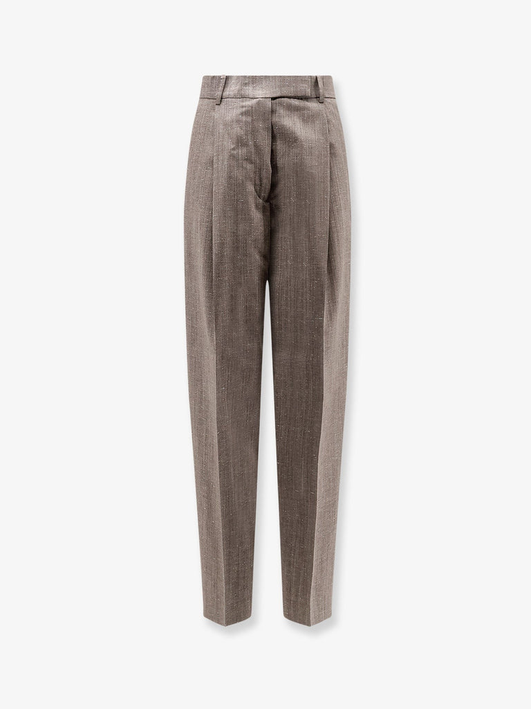 Mélange wool and viscose trousers