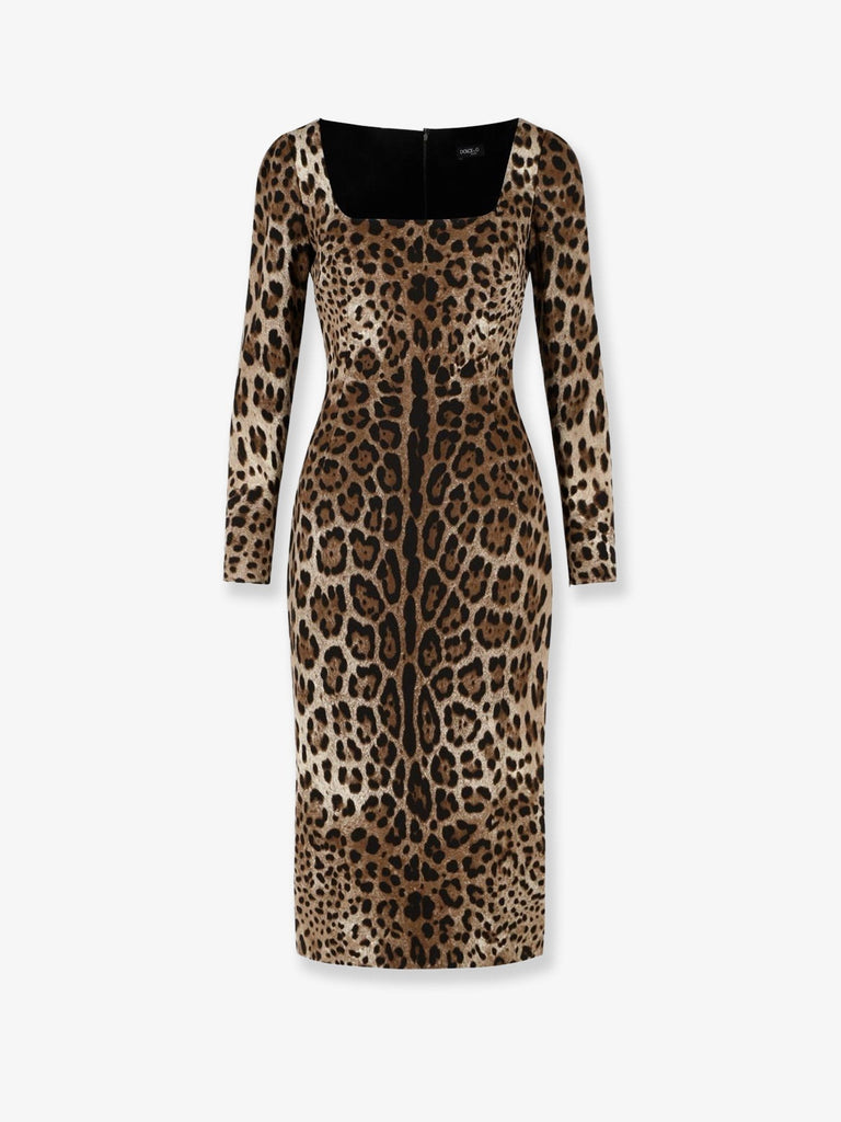 Midi Dress with Animal Print