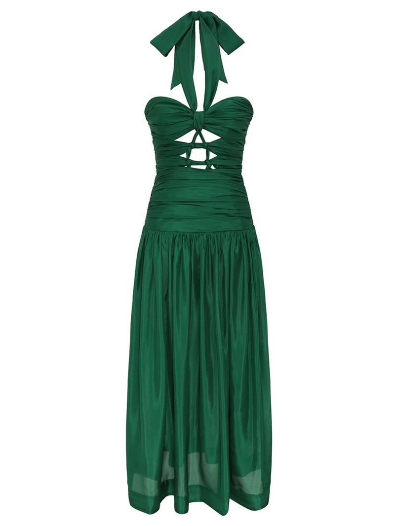 MIDI DRESS WITH KNOTS "DAYLIGHT"