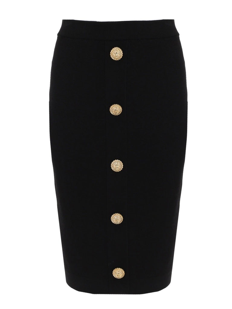MIDI SKIRT WITH JEWEL BUTTONS