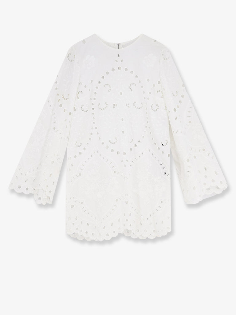 Mini cotton dress with embroidery