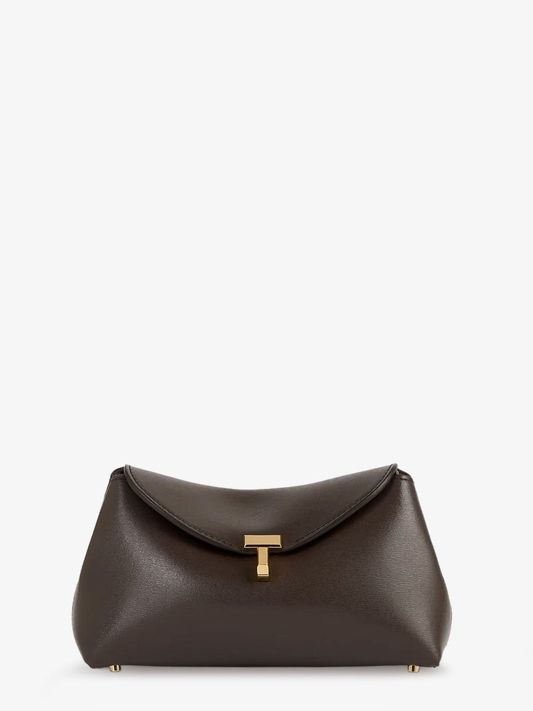 Mini T-Lock Leather Clutch