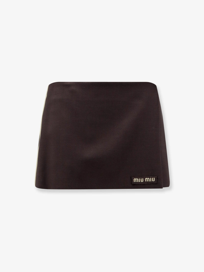 Mohair and virgin wool mini skirt