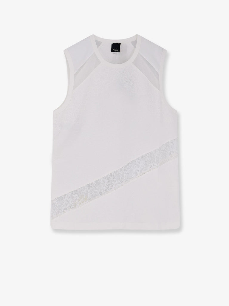 Molly cotton tank top with lace inserts