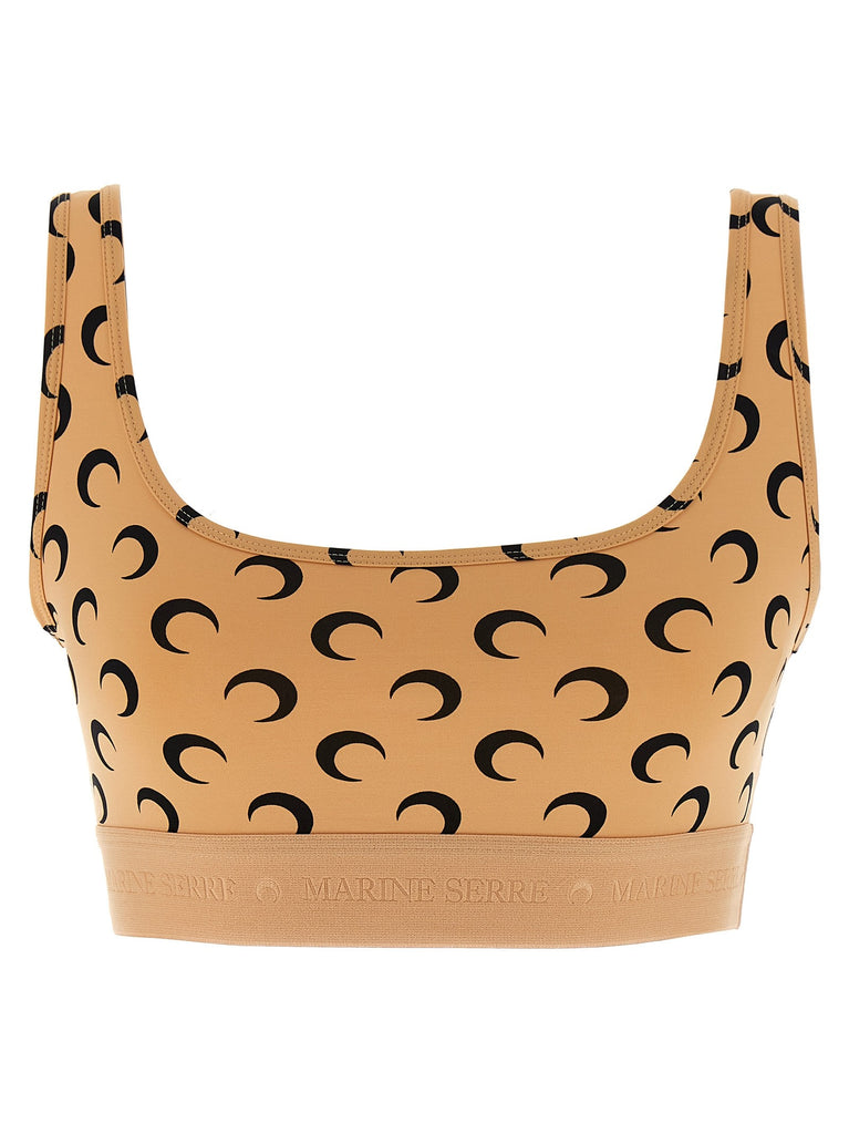 'Moon Printed Jersey' cropped top