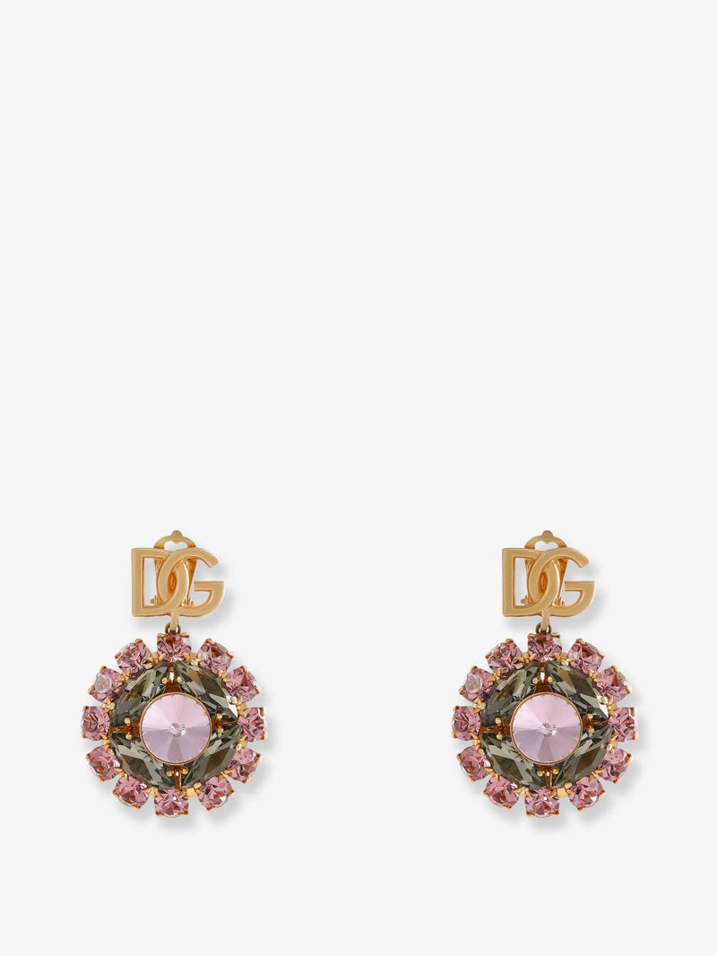 Multicolored brass earrings