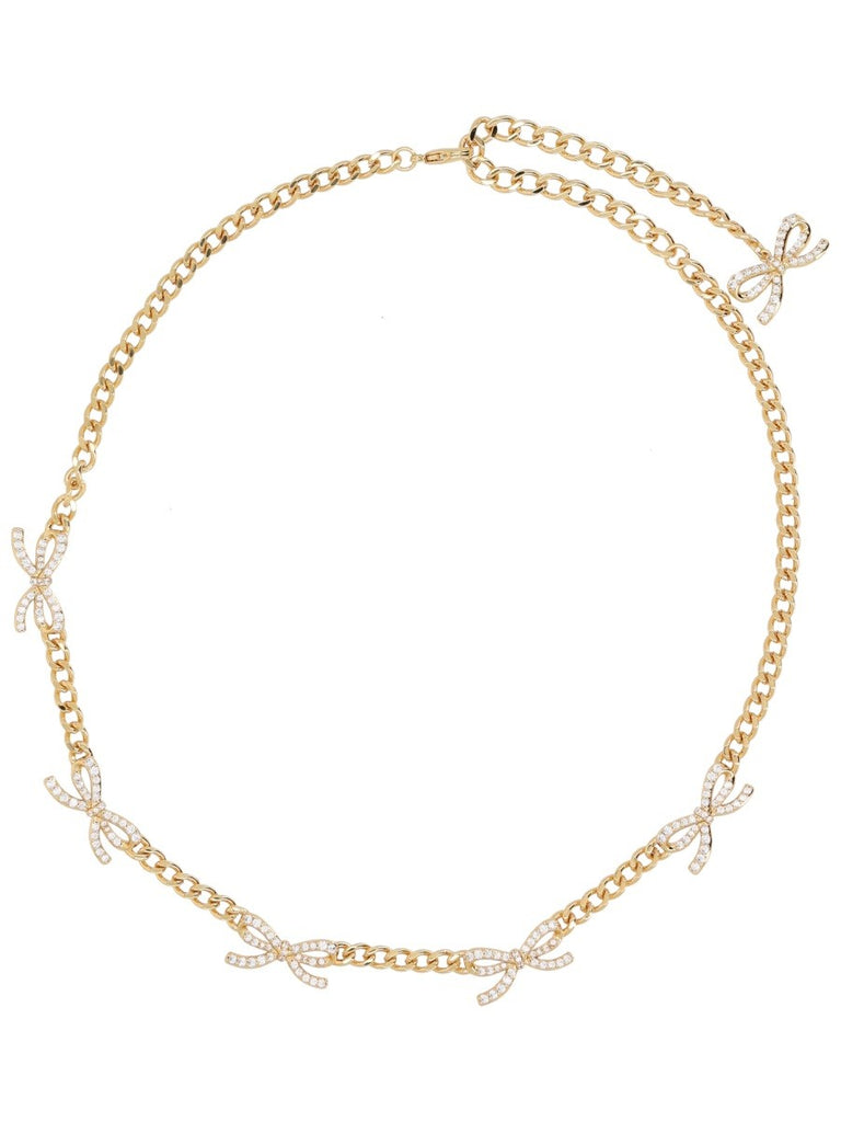 NECKLACE WITH BOWS AND CRYSTALS