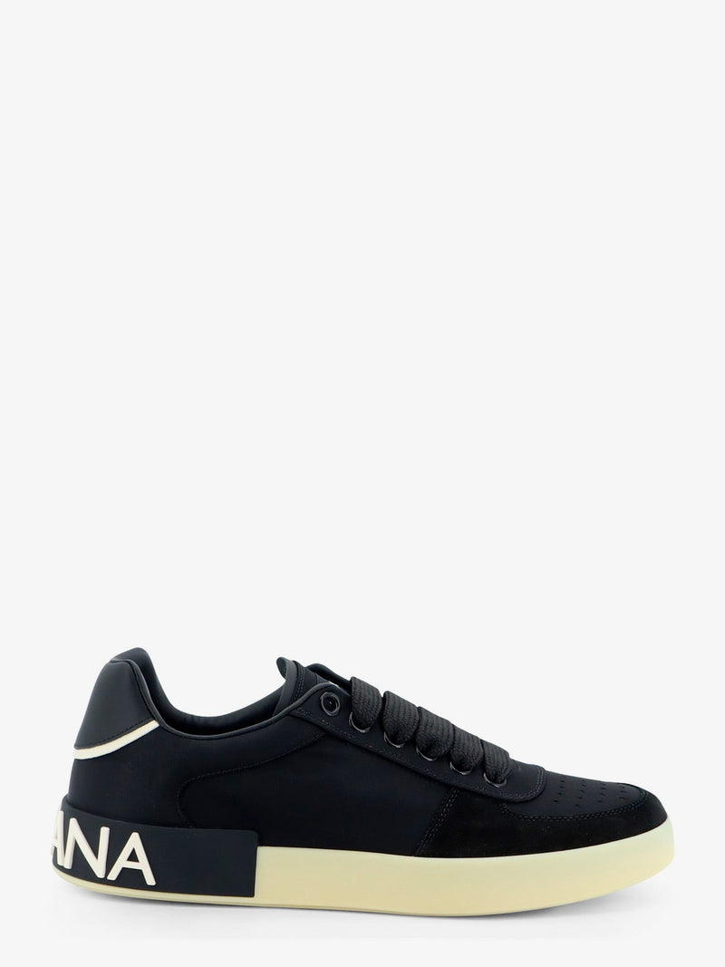 Nylon and suede sneakers with back lettering logo