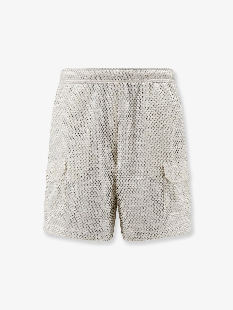 Nylon bermuda shorts with logo patch