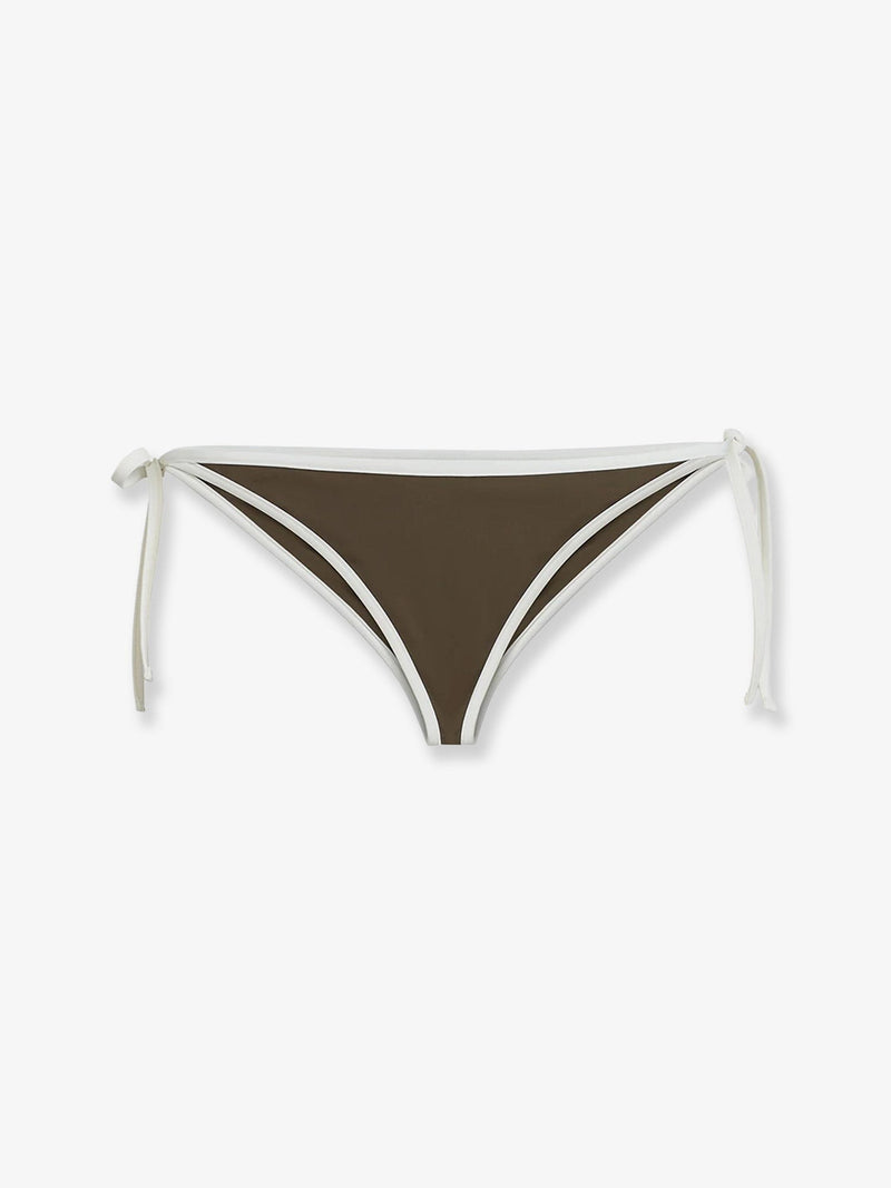 Nylon bikini bottoms with contrasting profiles