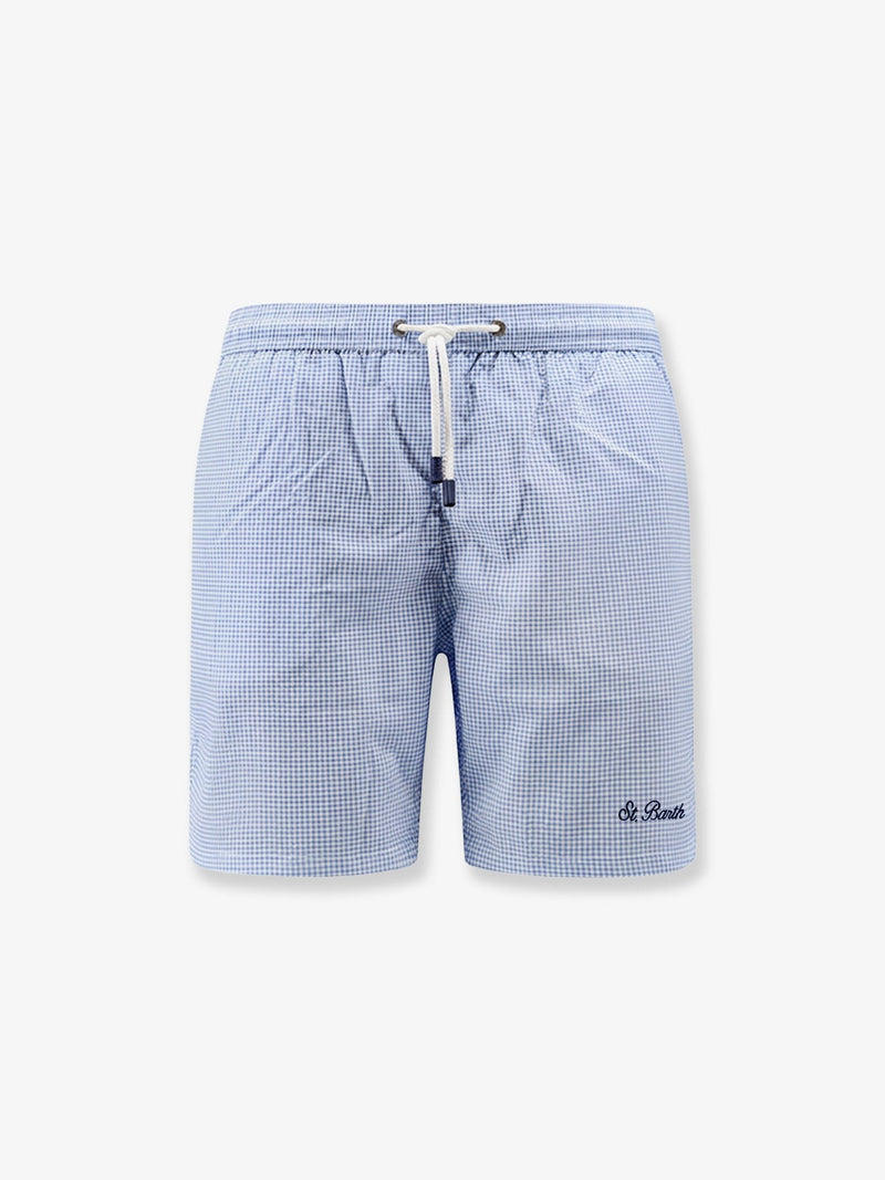 Nylon blend Swim boxer shorts in with micro pattern