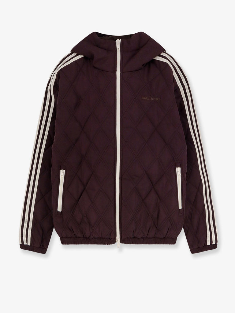 Nylon down jacket with iconic side stripes