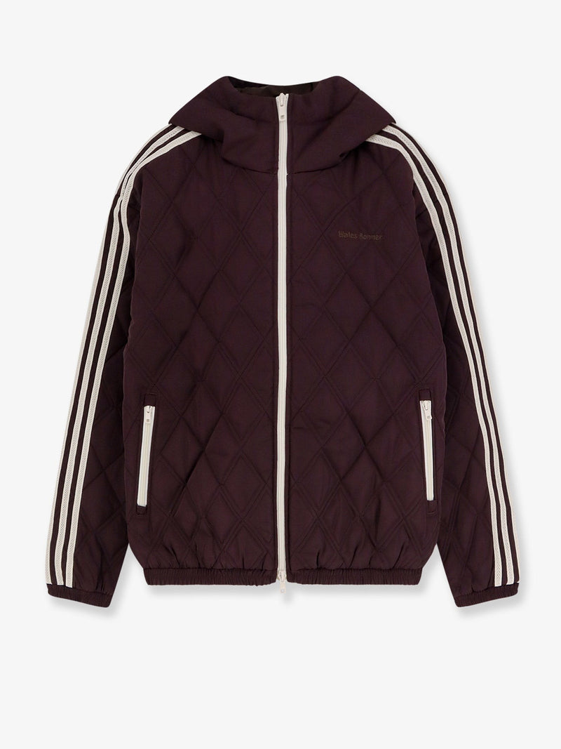 Nylon down jacket with iconic side stripes