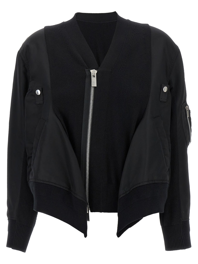 Nylon insert cardigan