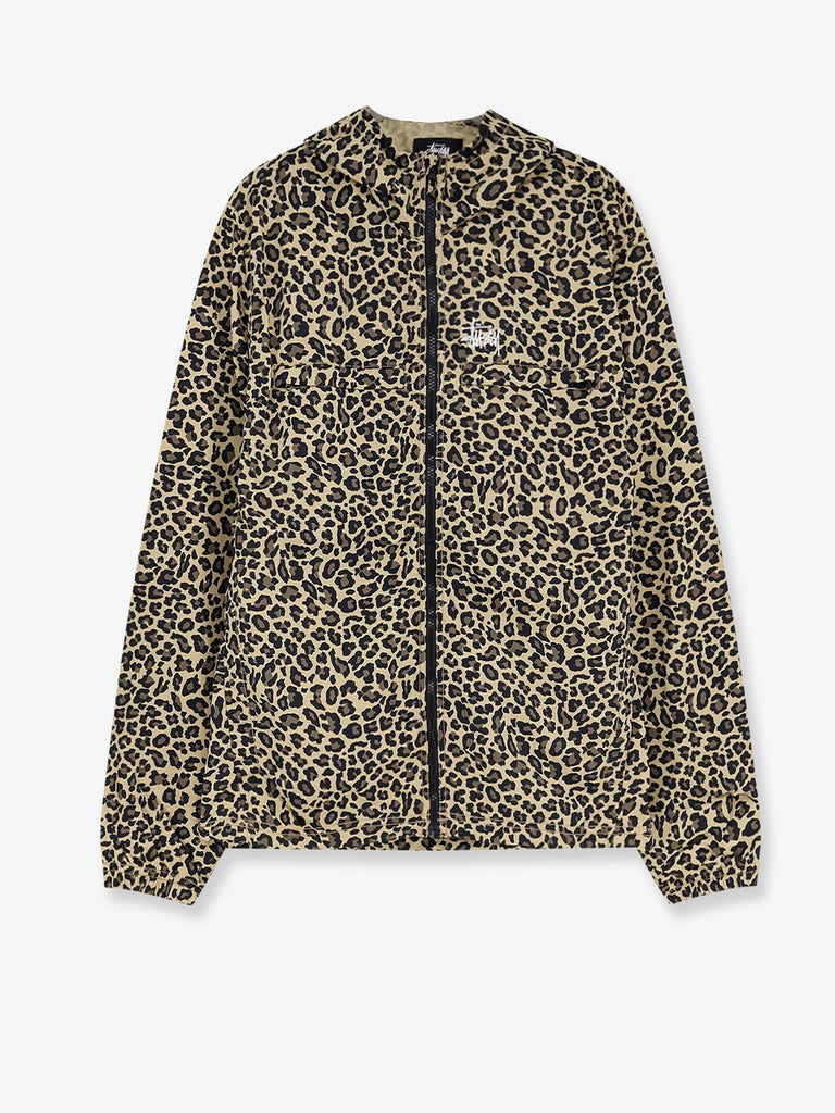 Nylon jacket with animal print