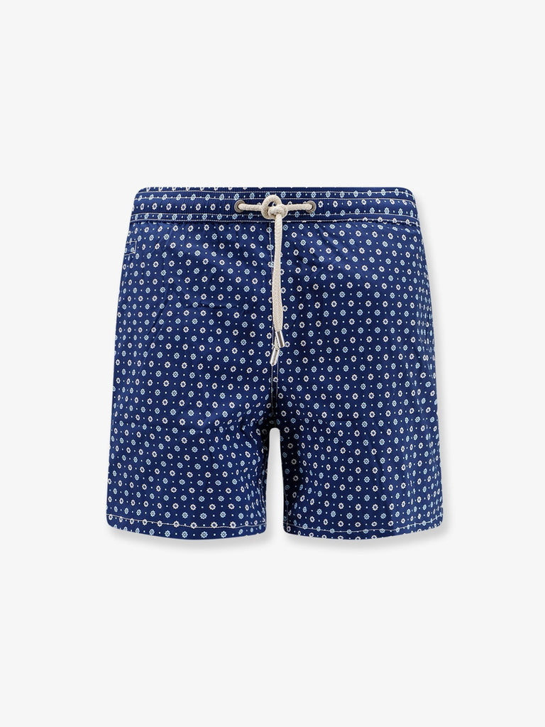 Nylon swim shorts with all-over micro pattern