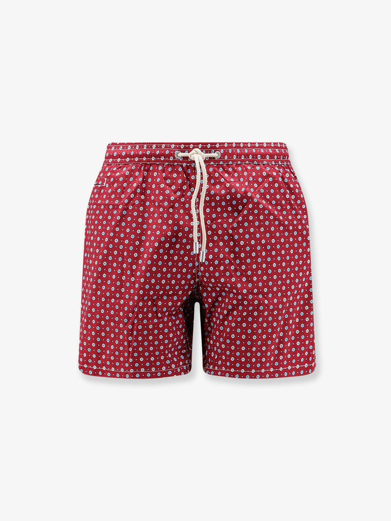 Nylon swim shorts with all-over micro pattern