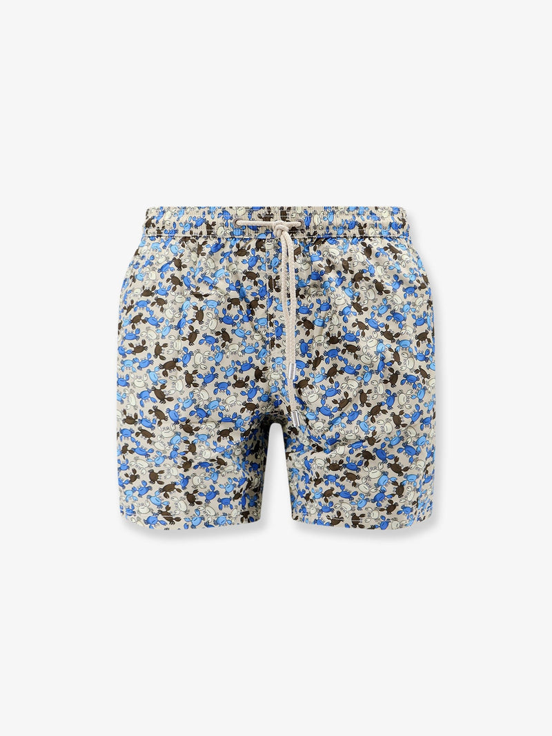 Nylon swim shorts with micro-pattern