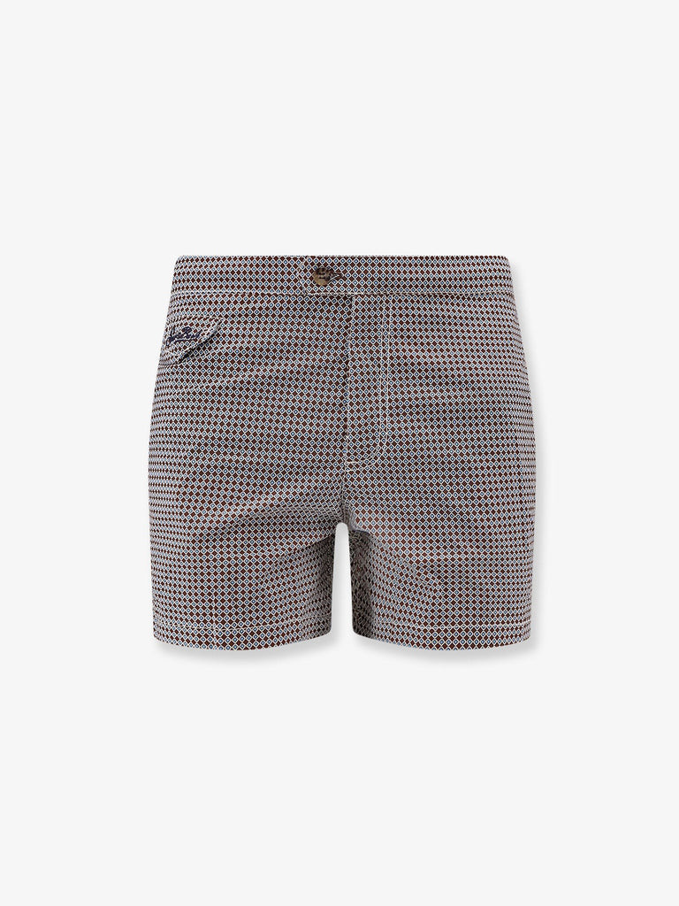 Nylon swim shorts with micro-pattern