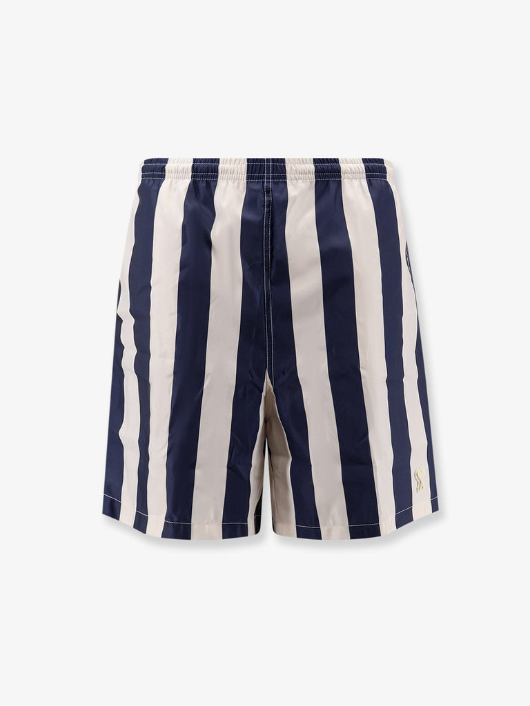 Nylon swim shorts with striped pattern