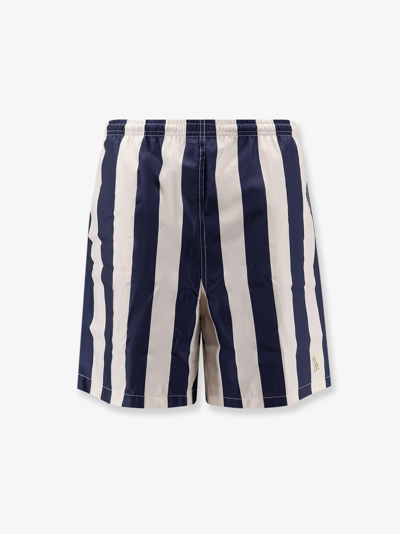 Nylon swim shorts with striped pattern