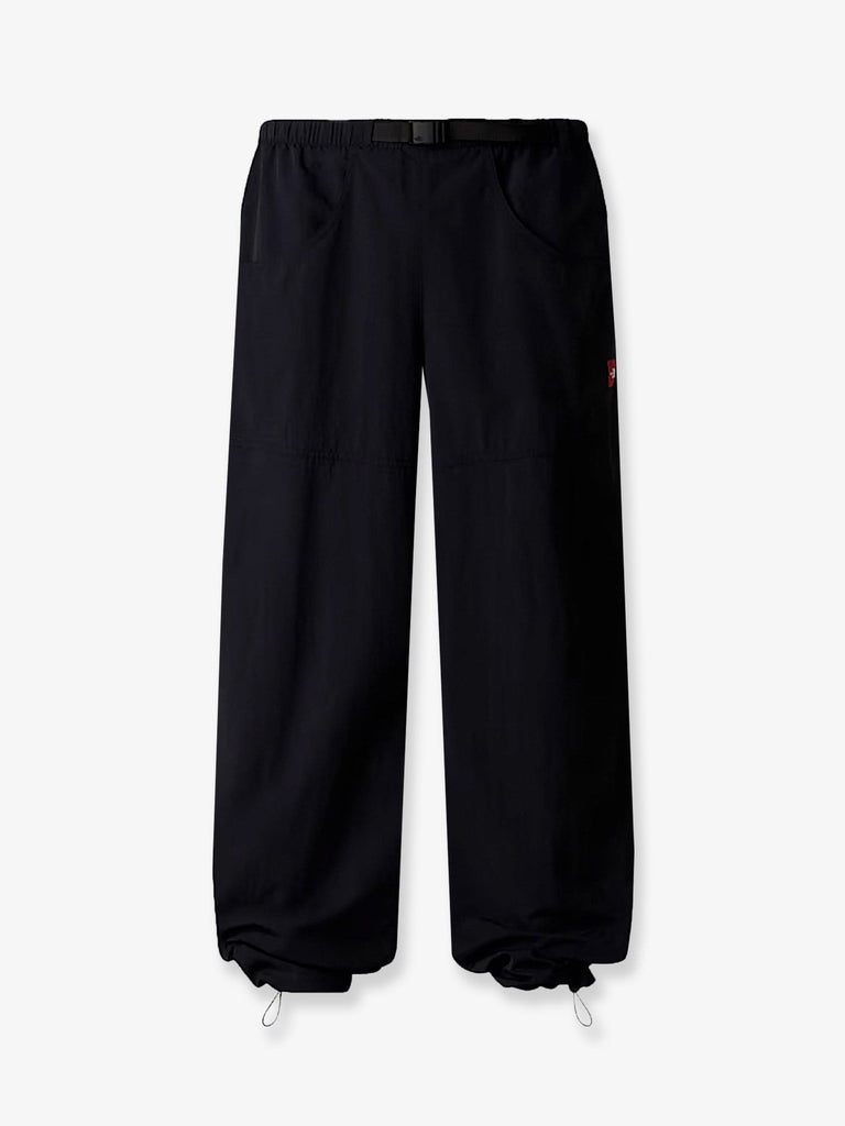 Nylon trousers with front logo patch
