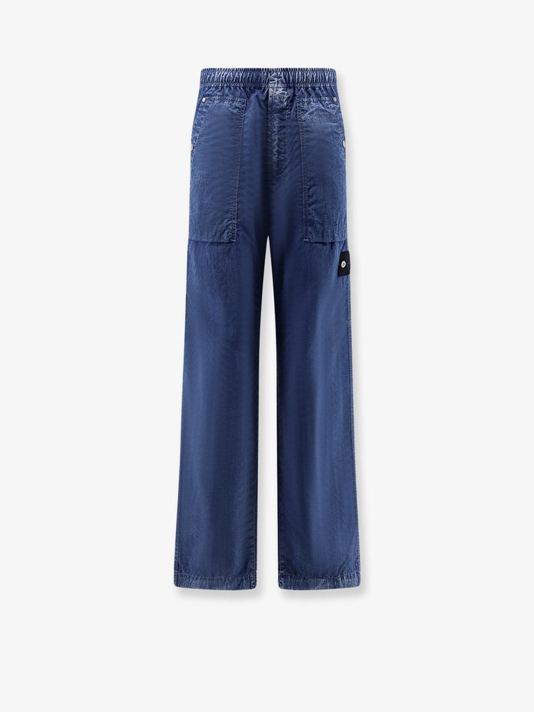 Nylon trousers with side logo patch
