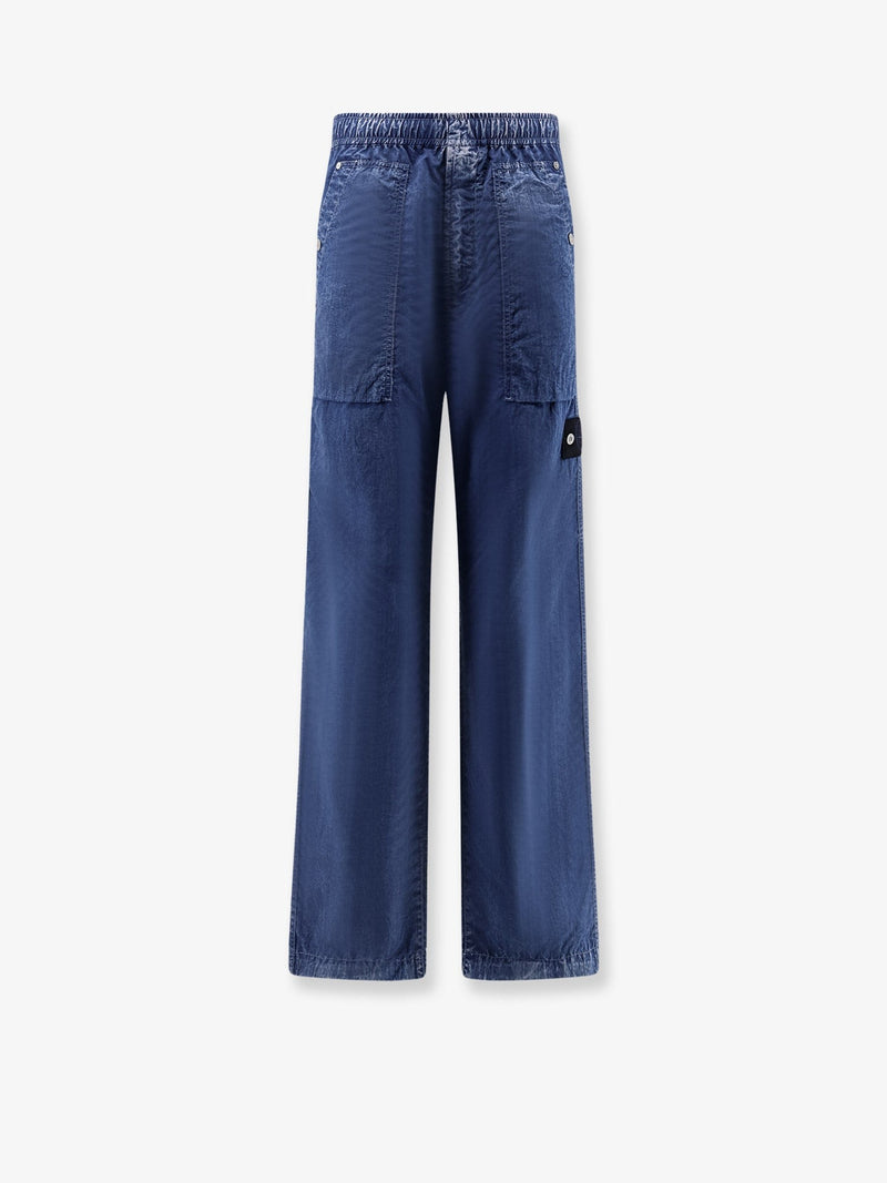 Nylon trousers with side logo patch