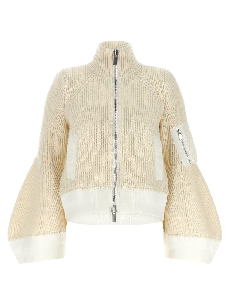 'Nylon Twill x Wool Knit' blouson