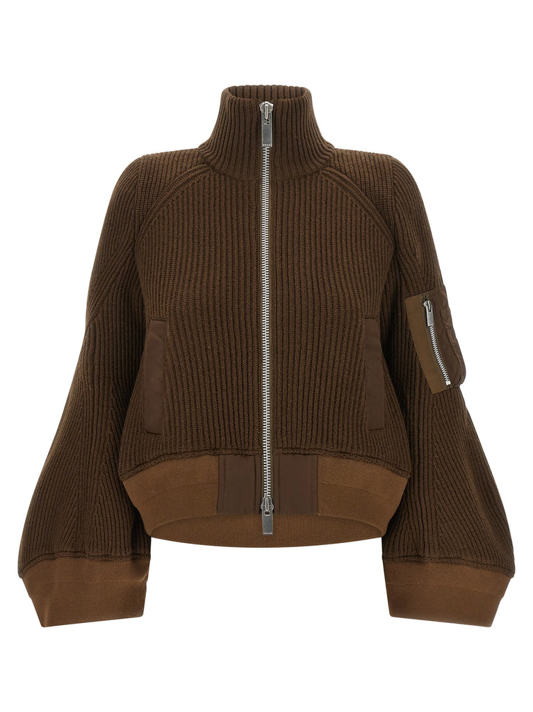 'Nylon Twill x Wool Knit' blouson