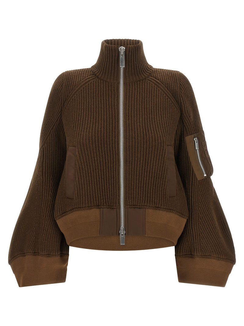 'Nylon Twill x Wool Knit' blouson
