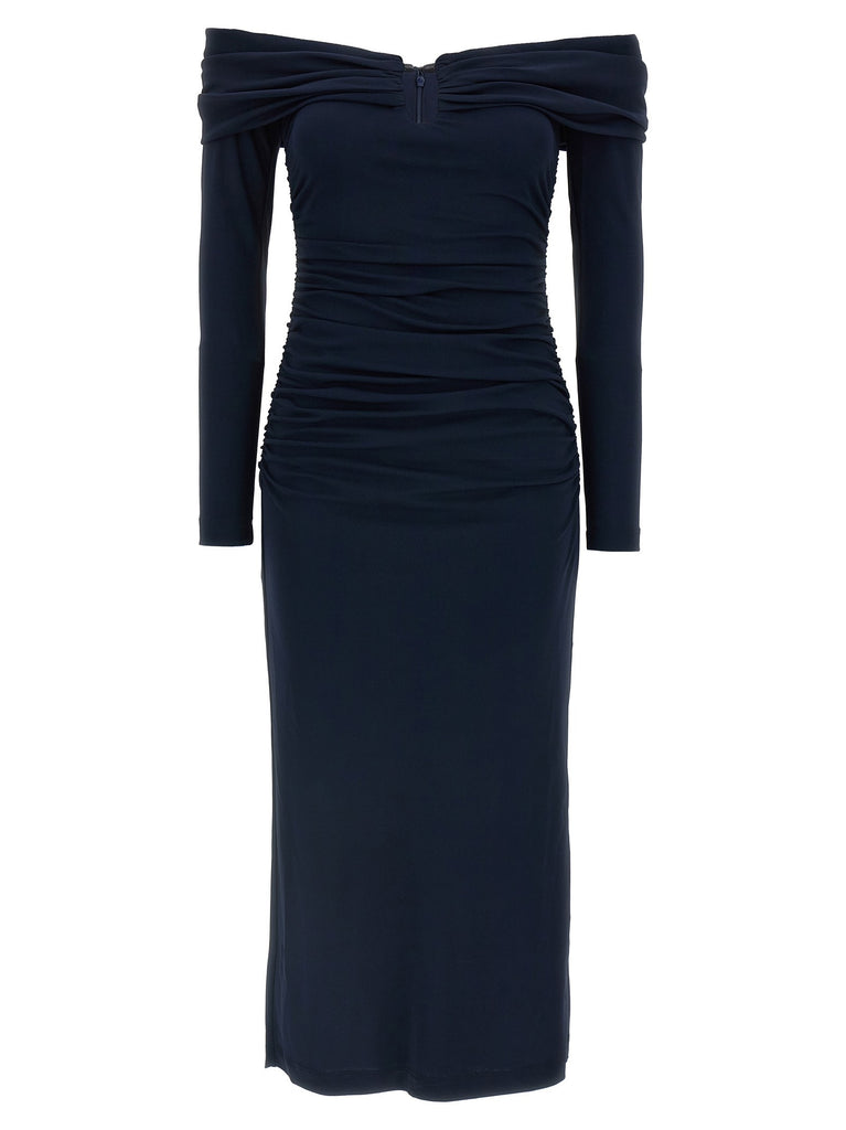 'Off-Shoulder 3/4 SLV Ruched Midi' dress