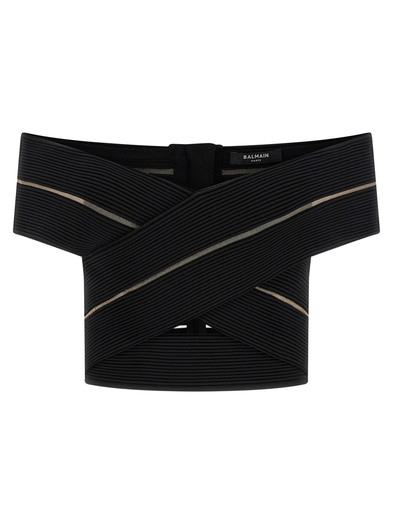 Off-the-shoulder crop top
