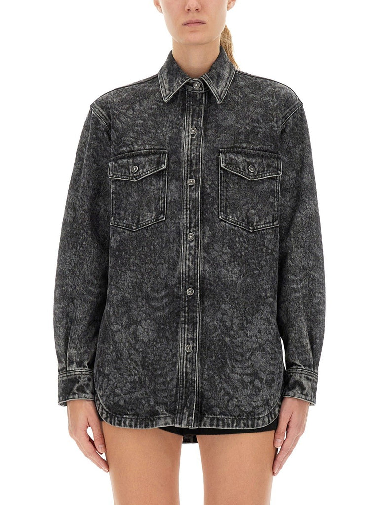 "OLLIE BOYFRIENS" SHIRT WITH LASER FLOWERS