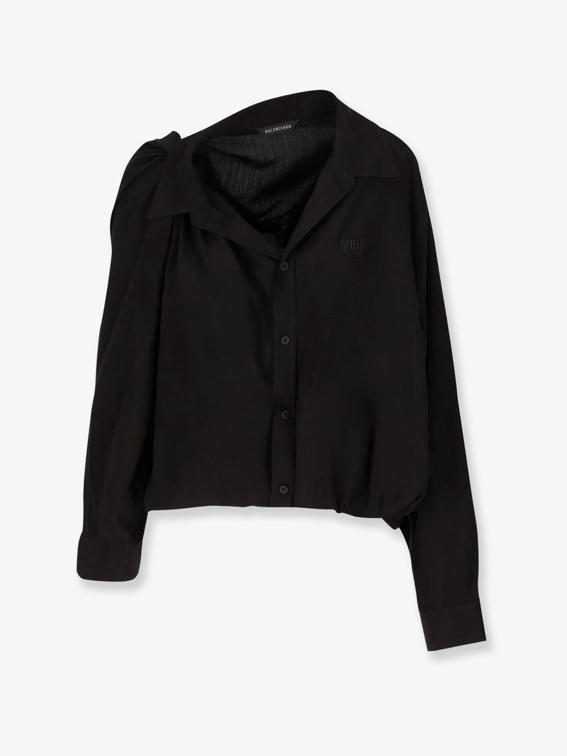 One shoulder lyocell shirt
