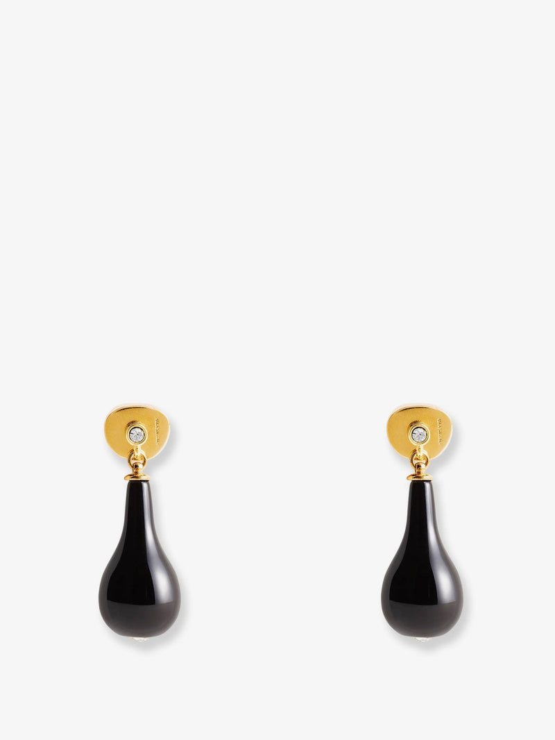 Onyx drops brass earrings