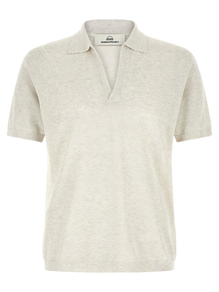 Open collar polo shirt