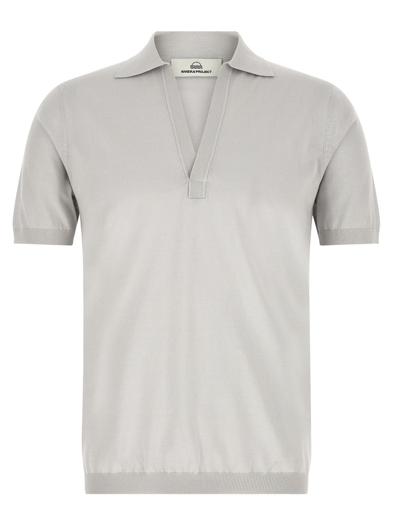 Open collar polo shirt