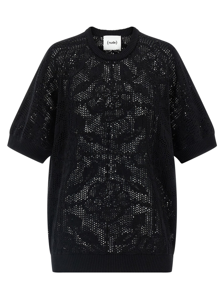 Openwork cotton sweater