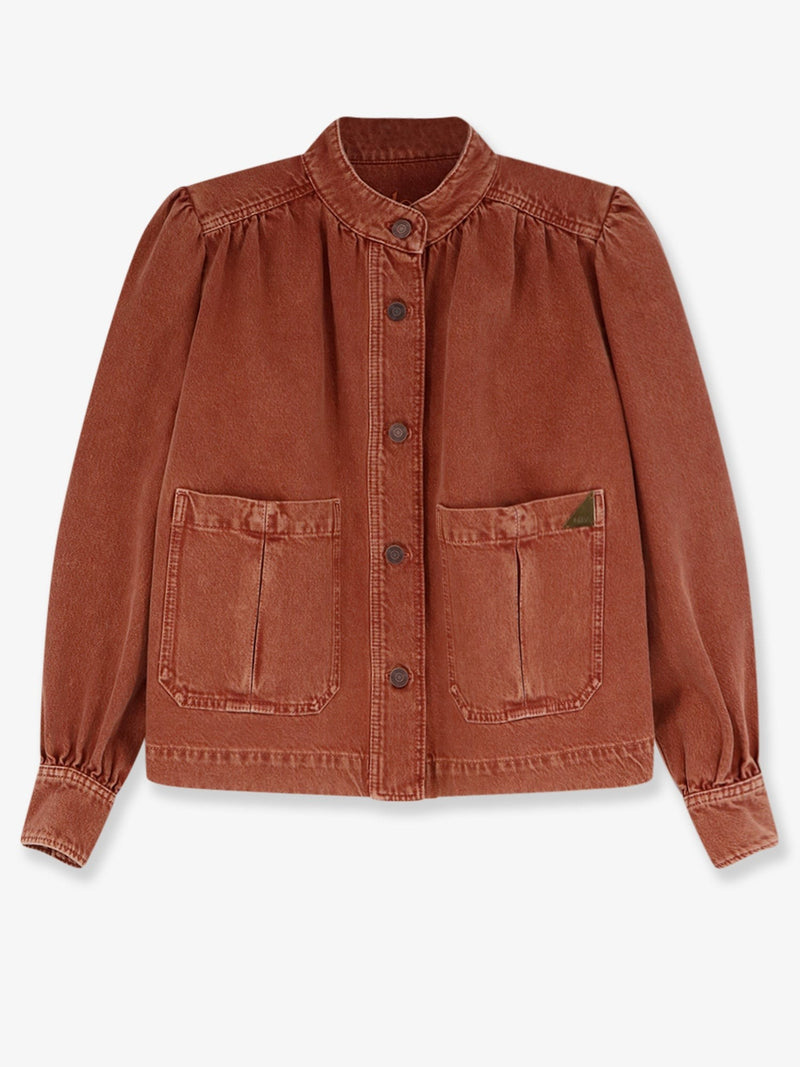 Orange denim jacket